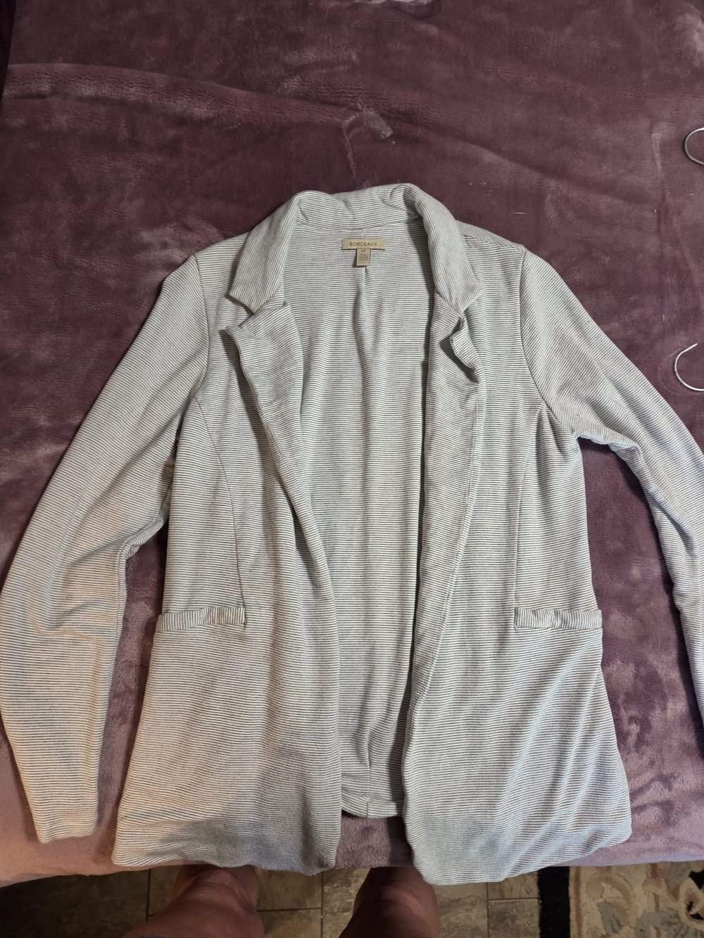 Bordeaux Light Gray Open-Front Blazer